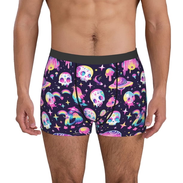 Fotbe Skull mushroom space Calzoncillos Tipo Boxer con Bolsa de Soporte Total para Hombre, X-Temp Fresco, Transpirable y de Secado Rápido-Medium