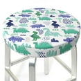 thumbnail image 3 of KLL Dinosaur Round Bar Chair Cushion Cover 14 inch ,Bar Stool Protector with Elastic, Soft Washable, 3 of 6