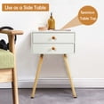 thumbnail image 6 of Costway Mid Century Modern 2 Drawers Nightstand In White Sofa Side Table End Table, 6 of 11