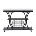 thumbnail image 5 of Holaki Industrial Bar Cart,Rolling Serving Cart with Wine Racks & Glass Holder,3 Tier Shelf Wooden Metal Liquor Tea Barcart Trolley on Wheel for Home,Black, 5 of 14