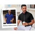 thumbnail image 6 of COOFANDY Men's Casual Dress Shirt Short Sleeve Stretch Formal Shirt Business Summer Button Down Shirt, 6 of 13