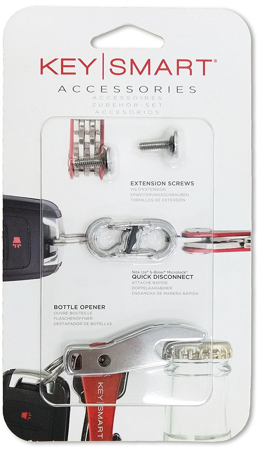 KeySmart Compact Key Holder Add-on Accessory Stainless Steel Bottle Opener Midnight Diamond