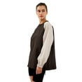 thumbnail image 3 of Amazhiyu Womens Color Block Oversized Sweatshirts Crew Neck Long Sleeves Pullover Sweatshirt Casual Lightweight Tops, 3 of 5
