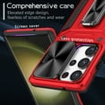 thumbnail image 4 of for Samsung Galaxy S23 Ultra Case Heavy Duty with Camera Cover, Build in Kickstand & Magnetic Car, Military Grade Armor Protection Cover,Sturdy Rugged Shockproof Case, Red, 4 of 10