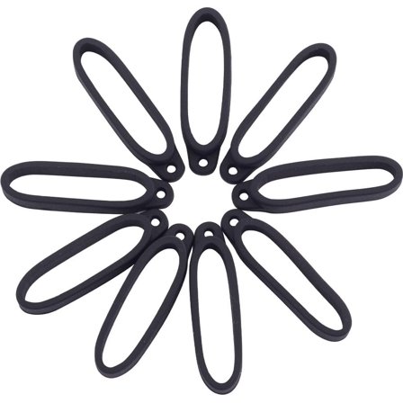 18Pcs Anti-Lost Silicone Rubber Ring 1.42"/36mm Diameter Multipurpose Black Necklace Lanyard Rings Band Holder Cases Replacement Pendant Carrying Kit for Pens Key-Ring Office Sports for making