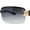 Gold Smoke, variant on Old School Rimless Narrow Rectangle 90s Designer Shade Sunglasses Silver Black Pink
