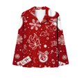 thumbnail image 4 of Puntoco Conjuntos de pijama cómodos para mujer, moda informal para mujer, estampado navideño, manga larga, pantalones, pijama, traje, 4 of 5