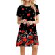 thumbnail image 2 of Vestido suelto casual de manga corta con estampado floral y estampado de girasol para mujer Pompotops  ghjkhdj10757, 2 of 8