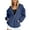 Navy, variant on Oversized Hoodies for Women S Blue Women'S Fall Jacket Oversized Pocket Sweatshirt Casual Drawstring Clothing Zipper Track Jacket Solid Color Long Sleeve Hooded Top