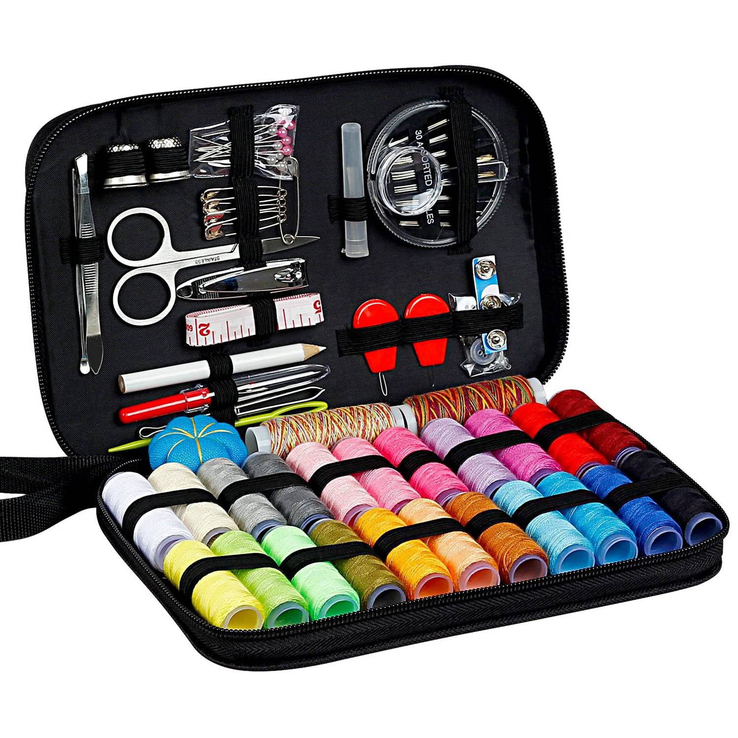 Portable Travel Home Sewing Kit Case Needle Thread Tape Scissor Button Hand G6R7 