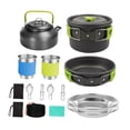thumbnail image 4 of Ethern Camping Cookware Kit Camping Cooking Set Cups Plates Forks Pot Frying Pan Kettle green, 4 of 9