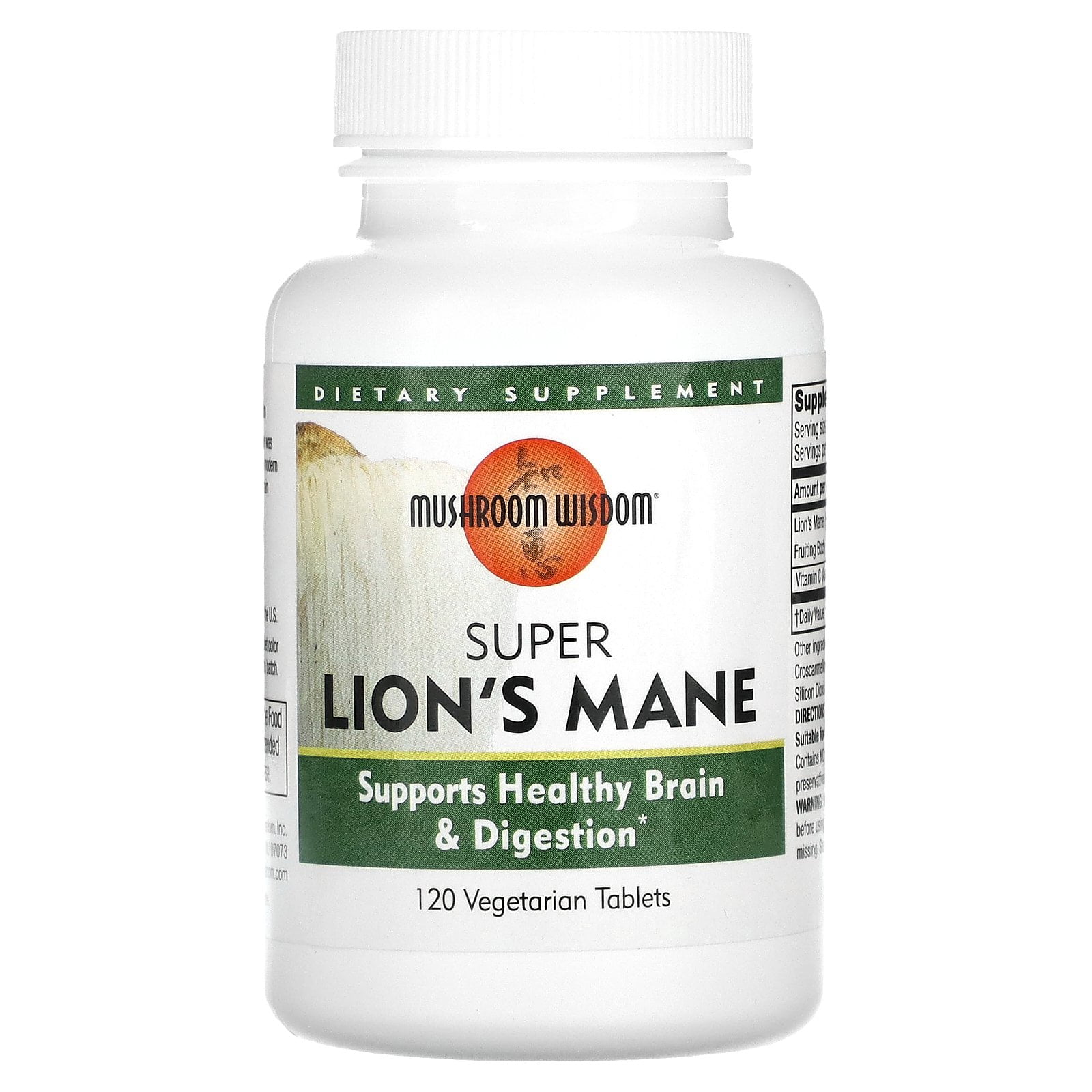 Super Lion's Mane, 120 Vegetarian Tablets, Mushroom Wisdom - Walmart.com