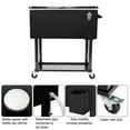 thumbnail image 5 of SYNGAR 80 Quart Rolling Cart on Wheels, Portable Ice Chest with Shelf, Bar Drink Cooler, Beverage Cooler with Bottle Opener and Drain Plug, for Party Patio Poolside Camping, Black, D6040, 5 of 10