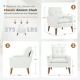 thumbnail image 4 of Homall Accent Chair Modern Fabric Upholstered Arm Chair Wood Legs Lounge Chair for Living Room, White, 4 of 7