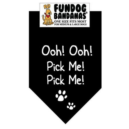 Dog Fun Bandana - Ooh! Ooh! Choisissez moi! Choisissez moi! - Taille unique pour Med à Lg Chiens, écharpe animal noir