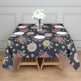 thumbnail image 3 of Pioneer Flower Floral Print Pattern Square Tablecloth, Waterproof Wipeable Spillproof Washable Table Cover for Home Kitchen Party Decor, 60"x60", 3 of 6