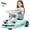 Green, variant on 12V Electric Wiggle Car for Ages 3+, Akaber 2-in-1 Cleaning Ride on Toy with 2 Replaceable Mops, 1-2 Hrs Playtime, 2-4 Mph, Bluetooth Music LED Lights