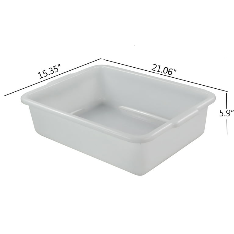  5-Pack Commercial Bus Tubs Box/Tote Box, White Plastic Storage  Bin with Handles/Wash Basin Tub (8 Liter) : Industrial & Scientific