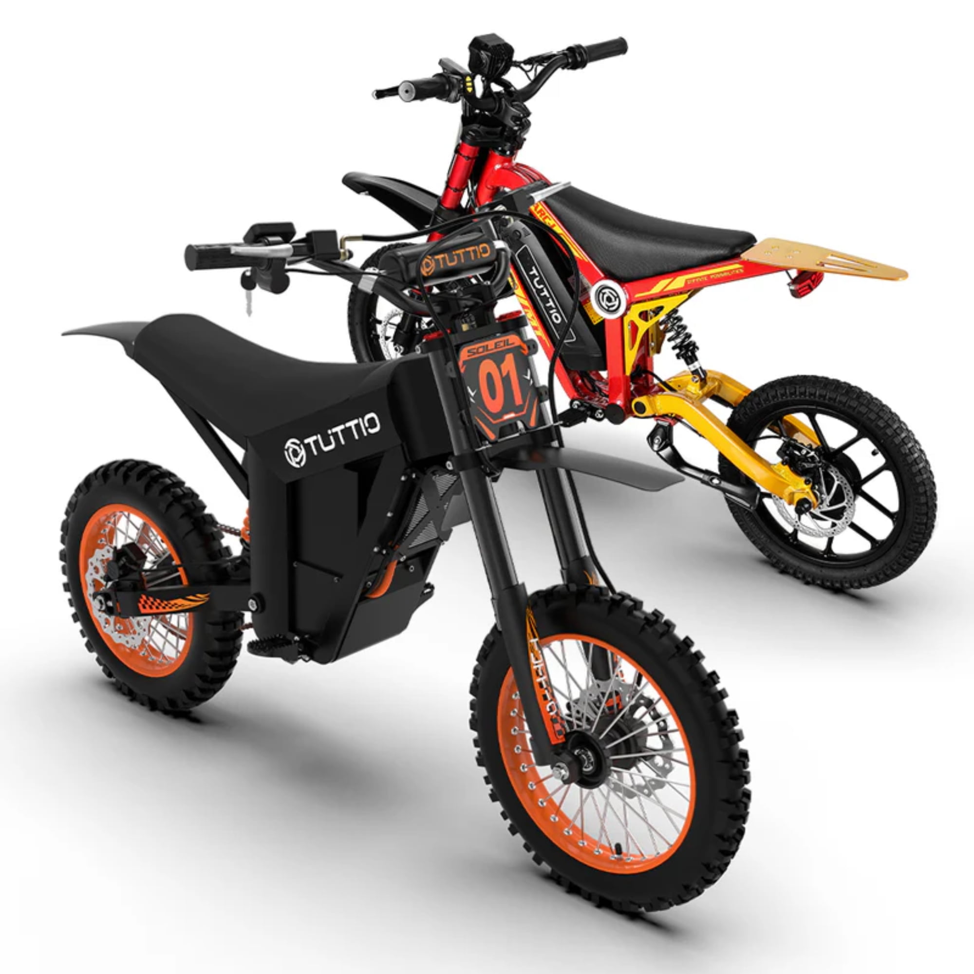TUTTIO Electric Dirt Bike Combo - Soleil01 BF & ARC-I, 2000W 48V 21Ah Electric Motocycle for Adult with Max 37mph & 750W 36V 13AH Mini E-Bike for Kids, Famliy Set for All Off-Road