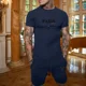 thumbnail image 3 of Conjunto de 2 piezas de camiseta de manga corta y pantalones cortos divididos de moda de verano 2024 para hombre, ropa deportiva de moda, conjunto informal para correr para hombre, 3 of 5