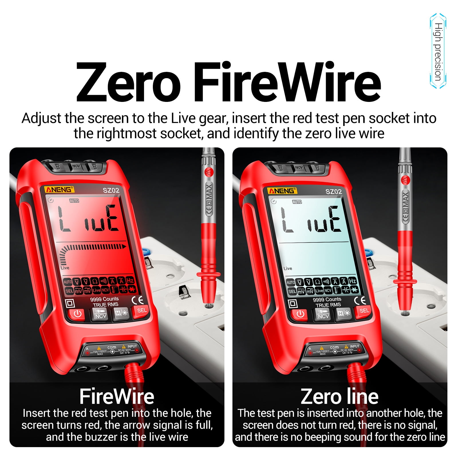 Nishore Multimeters,Handheld Tester Voltmeter Universal Meter With Meter Handheld Tester 9999 Ncv Universal Resistance Voltmeter Ammeter Sz02 Auto 9999 Curr Demwa Tester Universal Buzhi Havou