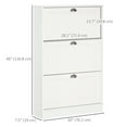 thumbnail image 3 of HOMCOM Narrow Shoe Cabinet with 3 Flip Drawers for Entryway, 3 of 10