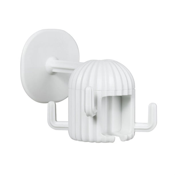 Bewildely Gancho giratorio autoadhesivo de servicio pesado Soporte para rack de interior Blanco Accesorios de baño Blanco