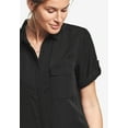 thumbnail image 3 of ellos Women's Plus Size Button Front Linen Shirtdress - 16, Black, 3 of 4