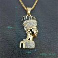thumbnail image 3 of Hip Hop Necklace Stainless Steel Gold Color Iced Out Chains Egyptian Pharaoh Pendant Necklace For Men/Women Gifts, 3 of 5