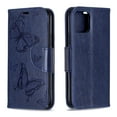 thumbnail image 3 of Allytech iPhone 11 Pro Case (5.8"), Slim Fit PU Leather Folio Butterfly Embossed Shockproof Wrist Hand Strap Flip Cards Holder Wallet Case TPU Back Cover for Apple iPhone 11 Pro 5.8-inch, Blue, 3 of 8