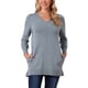thumbnail image 1 of SUÉTER de Otoño e Invierno INSPIRE CHIC para Mujeres, Cuello en V, Manga Larga, Suéter Oversized con Bolsillos, Top Tunic Suelto y Grueso M Gris, 1 of 6