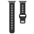 thumbnail image 2 of Sport Bands Compatible with Apple Watch Bands  42 (Series 1/2/3) /44/45/46/49mm, Soft Silicone Waterproof Adjustable Strap for Apple Watch Series 10 9 8 7 6 5 4 3 2 1 Ultra 2&1 SE,Grayblack, 2 of 9