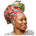 thumbnail image 2 of Red, Blue and Gold African Print Head Wrap, 2 of 2