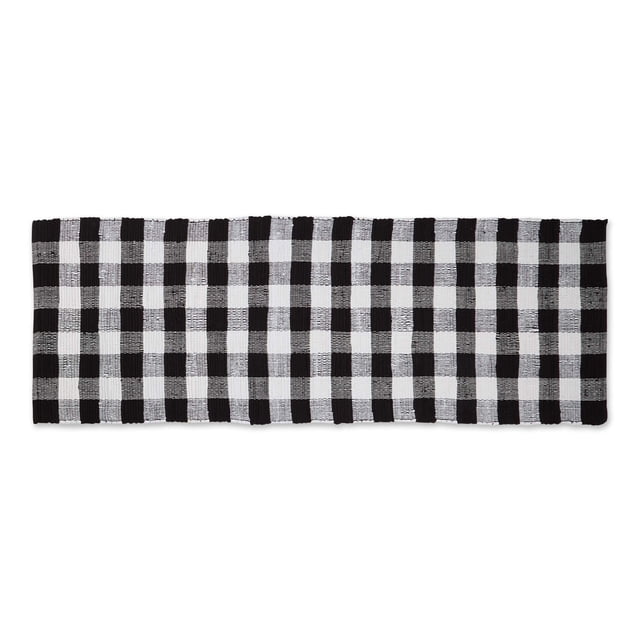 Alfombra reversible DII con diseño buffalo check teñida a mano 69x183 cm