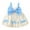Blue, variant on Mercatoo Toddler Baby Girls Bowknot Decor Dress Summer Cold Shoulder Ruched Ruffle Dress Sleeveless Sweet 𝐏𝐚𝐫𝐭𝐲 Clothes