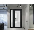thumbnail image 6 of Front Exterior Prehung Metal-Plastic Door Frosted Glass / Manux 8102 Matte Black / Side Window / Office Commercial and Residential Doors Entrance Patio Garage 44" x 80" Left-hand Inswing, 6 of 7