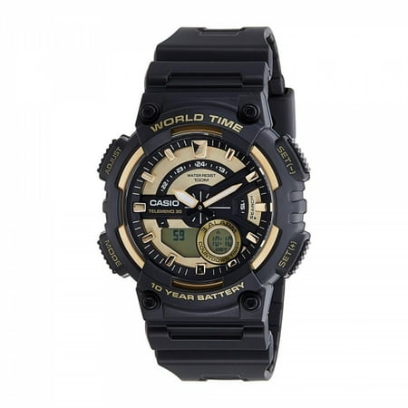 Men's Ana-Digi Watch, Black/Gold, AEQ110BW-9AVCF