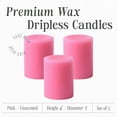 thumbnail image 2 of NeoMart - Dripless Unscented Pillar Candles, Set of 3 Hand Poured Solid Color Non-Scented Candles for Home Decor, Premium Wax, 60 Hr Burn Time - 3x4 Inch, Pink, 2 of 13