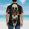 thumbnail image 4 of Disketp Hawaiian Shirts For Men,Glitch Screaming Skull Print Mens Casual Short Sleeve Button Down Shirts Beach Shirt, 4 of 7