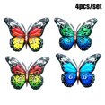 thumbnail image 1 of HONGDI - Paquete de 1/4 de mariposas grandes de metal para jardín, decoración de pared, 1 of 8
