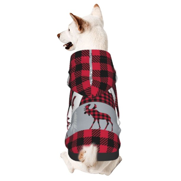 Balery Buffalo Plaid Forest Sudadera con Capucha para Perros Pequeños – Ropa para Mascotas, Disfraz para Perros y Gatos, Ideal para Fiestas y Cosplay-Medium