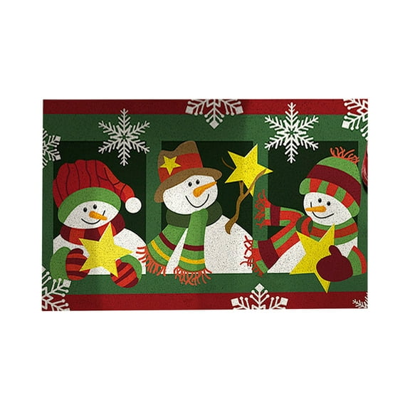 Suncoda Christmas Rug, Cartoons Christmas Crystal Velvet Floor Mat Home Door Rubbing Dirt Carpet Disengaged Washing Non-slip Mat