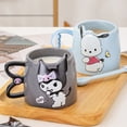 thumbnail image 2 of Taza Kawaii Sanrio Hello Kitty Anime Figura Kuromi My Melody 370ml Taza Café Cerámica Oficina Leche Desayuno Té Caja Regalo Peluche, 2 of 5