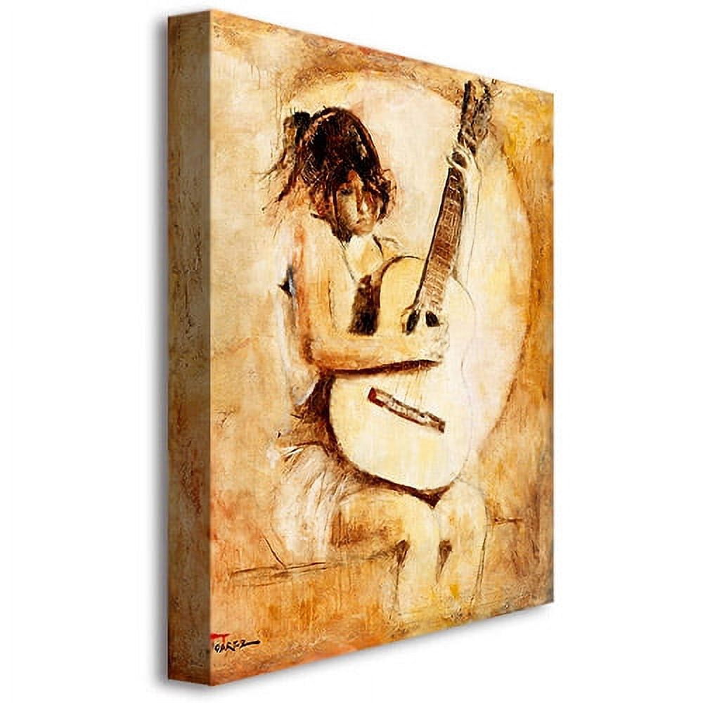 Trademark Art "Soft Guitar" Canvas Art by Joarez