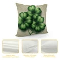 thumbnail image 4 of Leisuo St Patrick's Day Lucky Charm Shamrocks Four Leaf Clovers Cream Burlap Throw Pillow Cover Cushion Case Sofa Decorative Oblong, 4 of 5