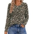 thumbnail image 2 of Fantaslook Plus Size Womens Long Sleeve Shirts Fall Tunic Tops Casual Crewneck Floral Blouses, 2 of 9