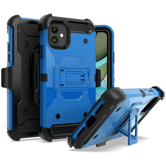 Kinetic Hybrid Armor Case with Belt Clip Holster for iPhone 12 Pro Max - Blue
