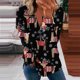 thumbnail image 1 of Pntutb Mujer Navidad Impreso Cremallera Cuello Alto Manga Larga Top Manga Larga Cuello Alto Top/Camisa Pntutb Pntutb-7720, 1 of 6