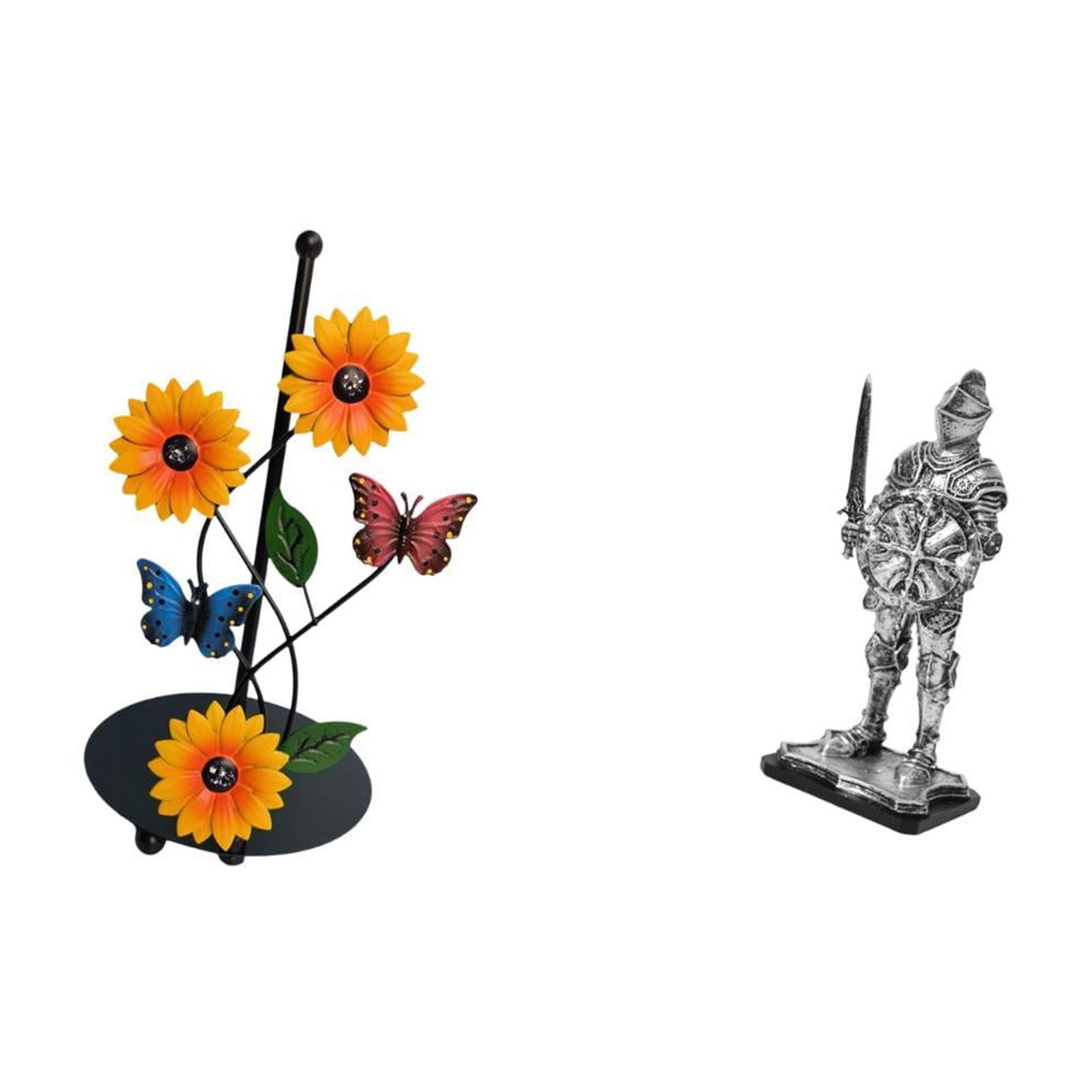 Fiocias Toilet Paper Holder Paper Towel Holder Countertop Desktop Figurine Knight Statue Crafted From Iron And Resin Suitable for Kitchen Dining Table Office