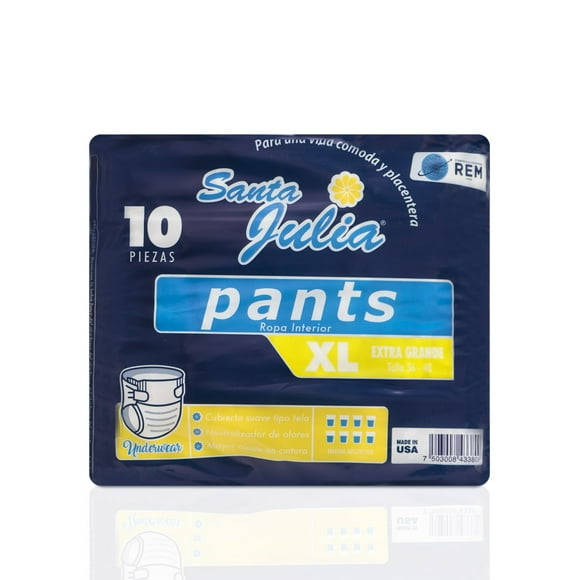 Pañales Tipo Calzon Para Adulto Caja Con 80 Pzs Santa Julia Extra Extra Grande